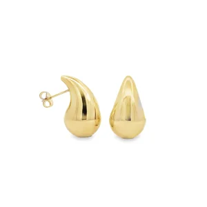 Large Yellow Gold Tear Drop Earrings