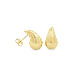 Medium Yellow Gold Tear Drop Earrings