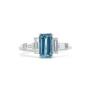 Aquamarine and Diamond Ring