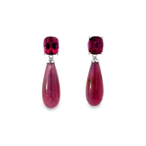 Ruby and Garnet Drop Earrings