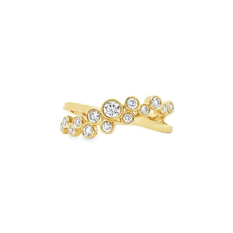 Diamond Cross-Over Ring