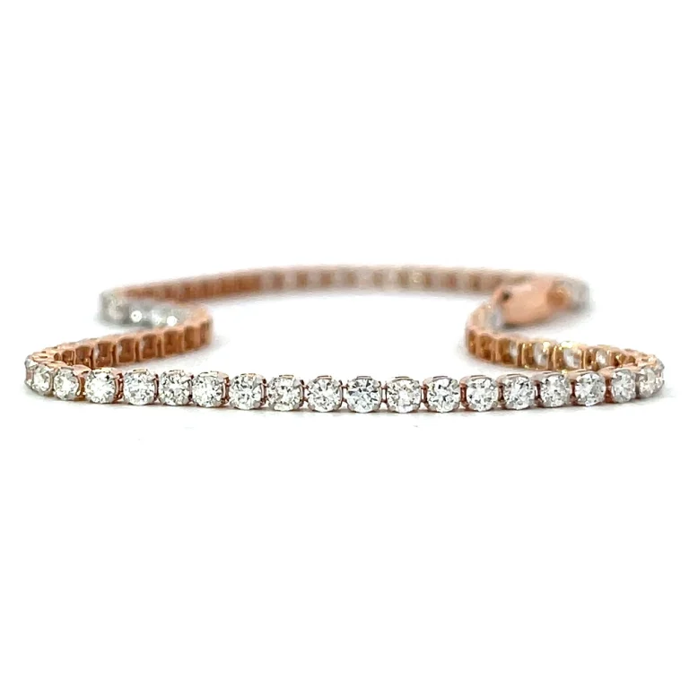 Fine Rose Gold Diamond Tennis Bracelet