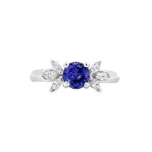 Tanzanite and Marquise Diamond Ring