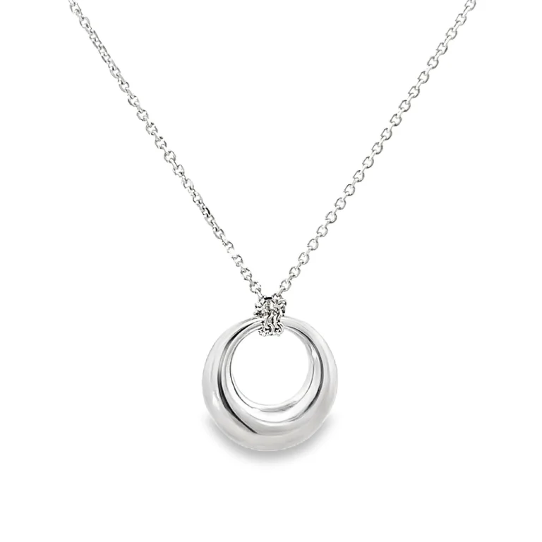 9ct White Gold Donut Pendant
