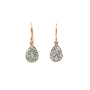 Pave Diamond Set Drop Earrings