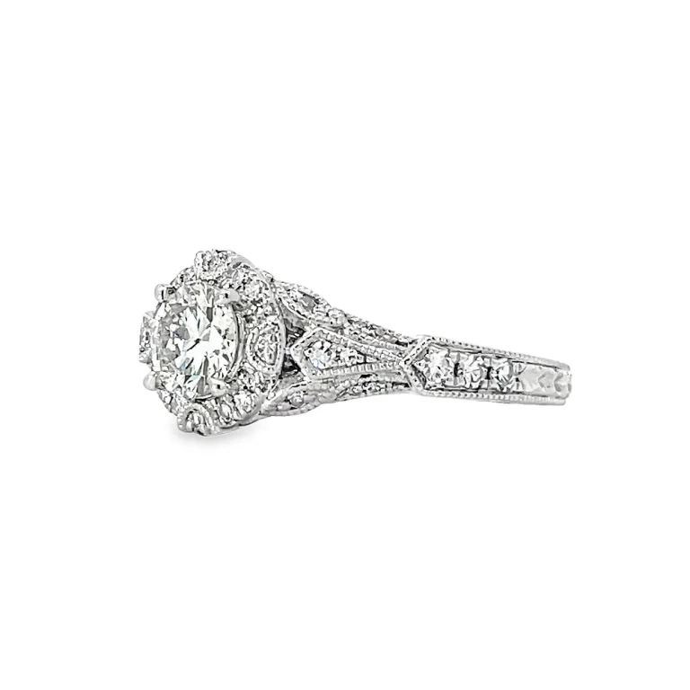 Platinum Antique Style Ring