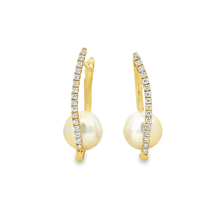 Akoya Pearl and Diamond Earrings