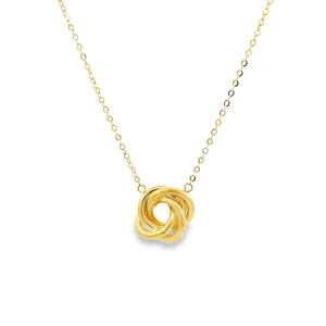 Gold Love Knot Pendant