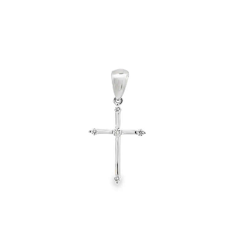 White Gold Diamond Cross