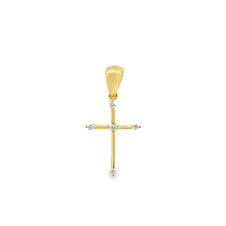 Yellow Gold Diamond Cross