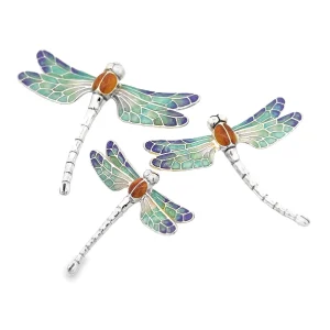 Saturno Sterling Silver Enamel Dragonfly