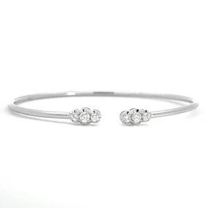 18ct White Gold Diamond Set Flexible Cuff Bangle