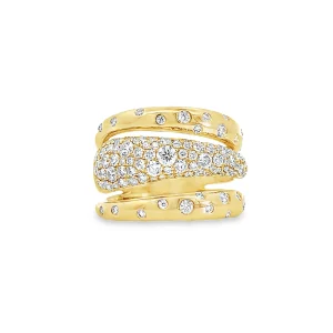 18ct Yellow Gold Diamond Stack Ring