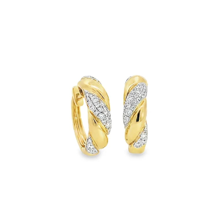 18ct yellow gold diamond set Huggies