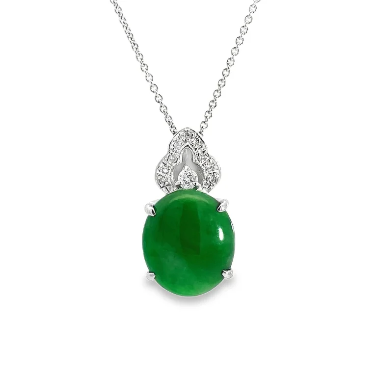 Jade and Diamond Set Pendant