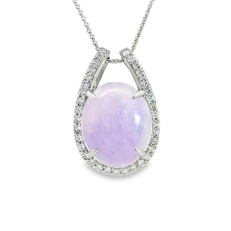 Lavender Jade Diamond Set Pendant