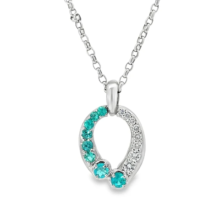 Paraiba Tourmaline Horse-Shoe Pendant