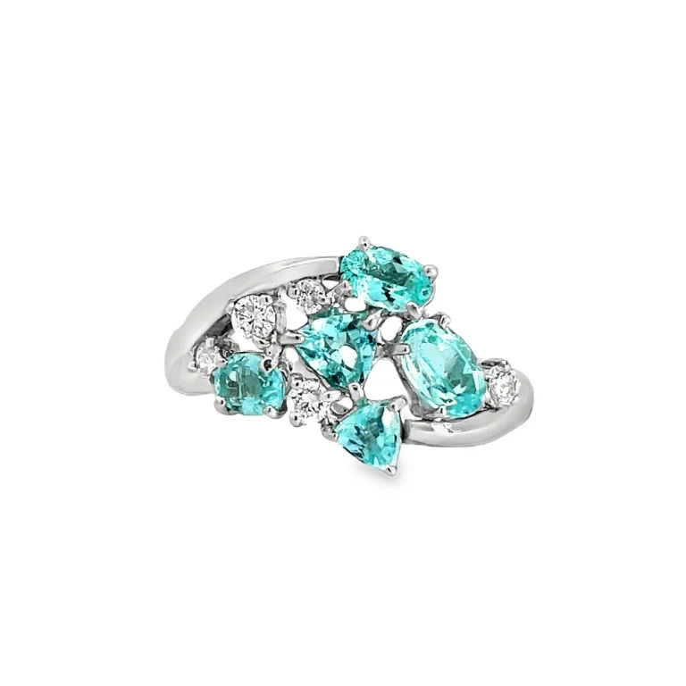 Paraiba Tourmaline Mosaic Ring