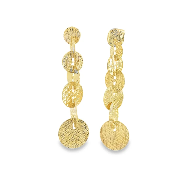 Textured Circle Dangle Earrings