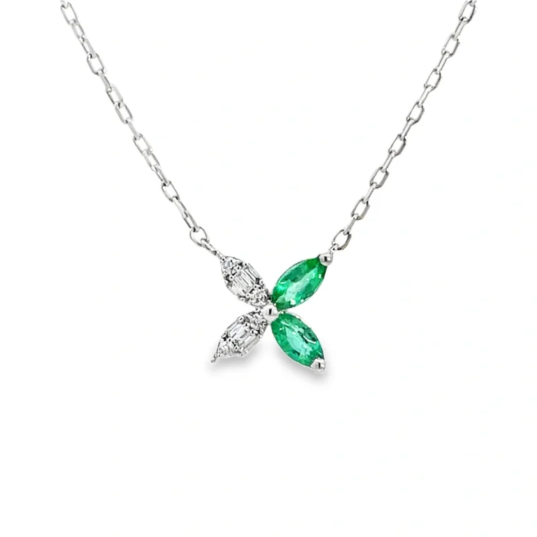Emerald and Diamond Star Pendant