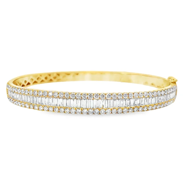 Exquisite Baguette Diamond Bangle