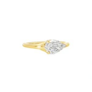 Fancy Step Cut Yellow Gold Diamond Ring