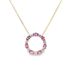 Rose Gold Sapphire and Diamond Circle
