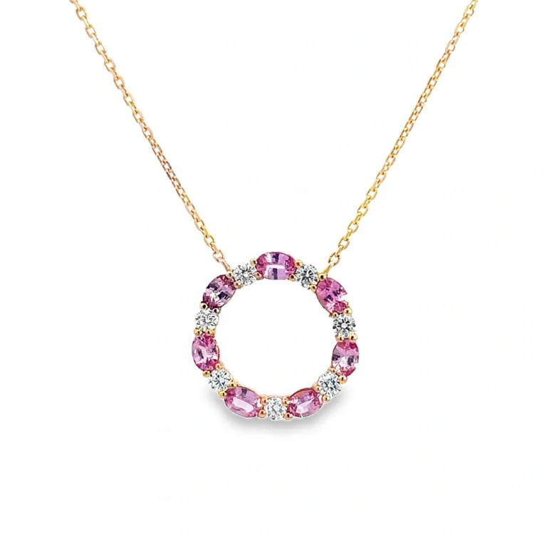 Rose Gold Sapphire and Diamond Circle