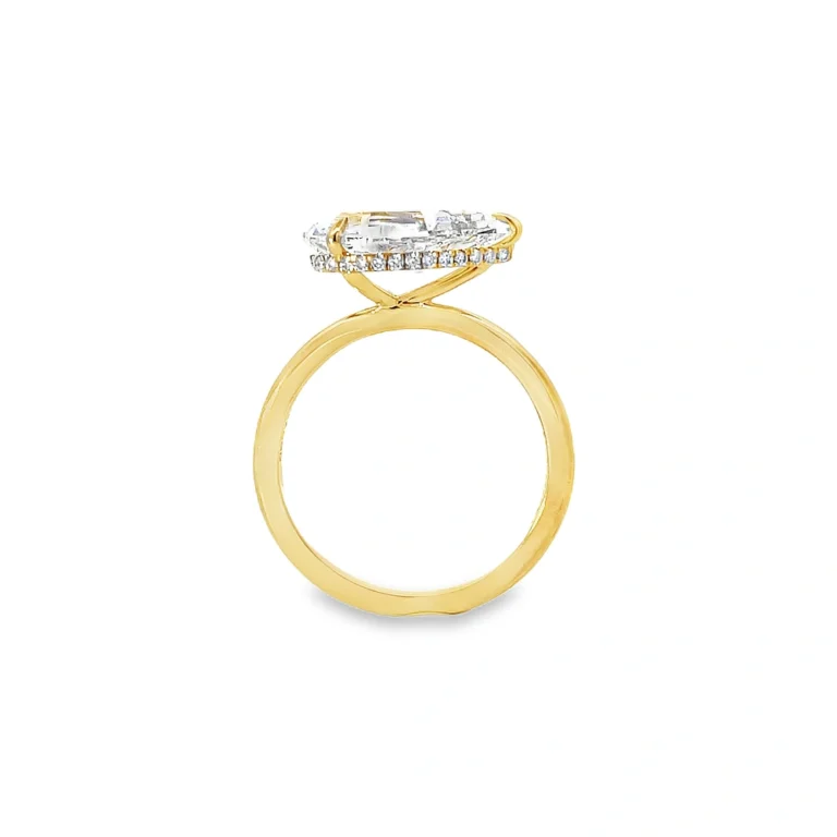 Step Cut Pear Shape Diamond Ring