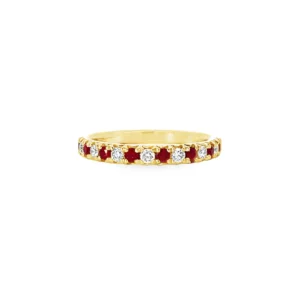 Yellow Gold Ruby and Diamond Band