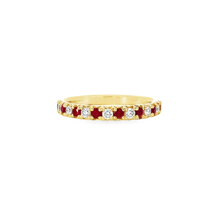 Yellow Gold Ruby and Diamond Band