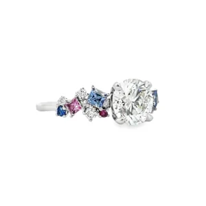 Diamond and Coloured Sapphire Romance Ring