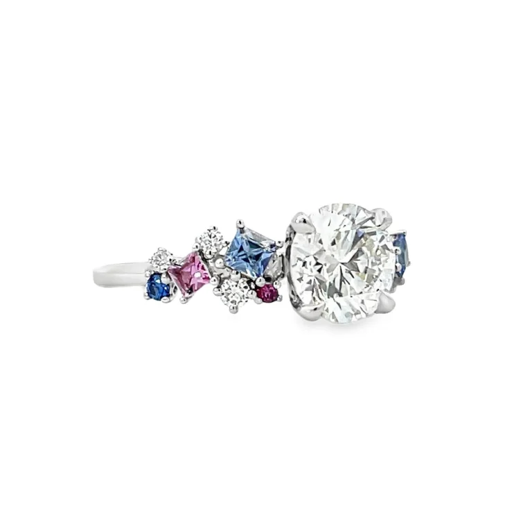 Diamond and Coloured Sapphire Romance Ring