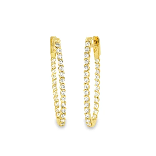 18ct Elongated Oval Hoops