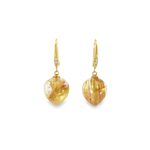 18ct Rutilated Quartz Drop Earrings