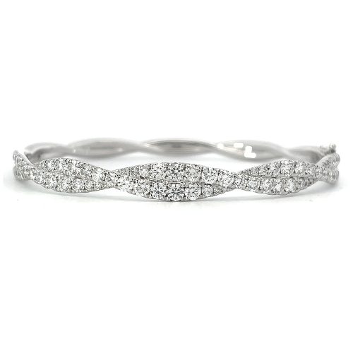18ct White Gold Diamond Bangle