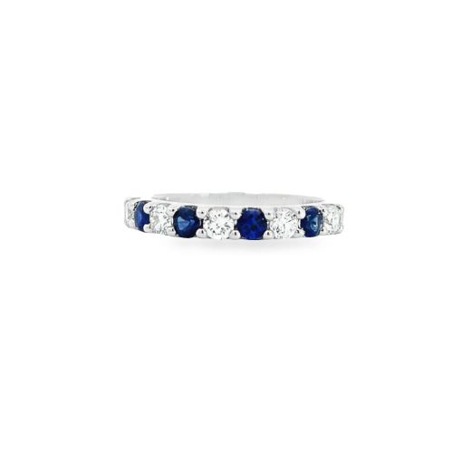 18ct White Gold Sapphire and Diamond Band