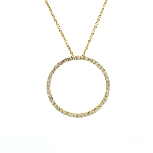 18ct Yellow Gold Diamond Infinity Circle
