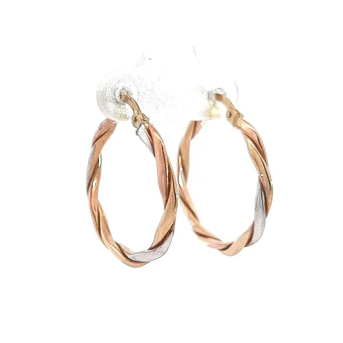 3-tone Twisted Hoops
