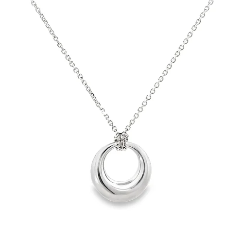 9ct White Gold Donut Pendant