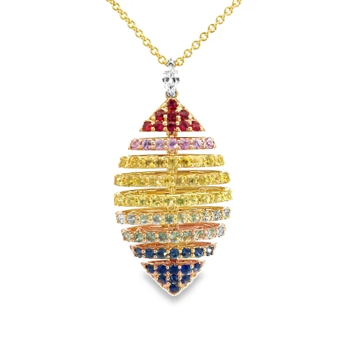 Articulating Sapphire Rainbow Pendant