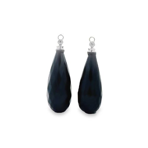 Black Onyx and Diamond Drops