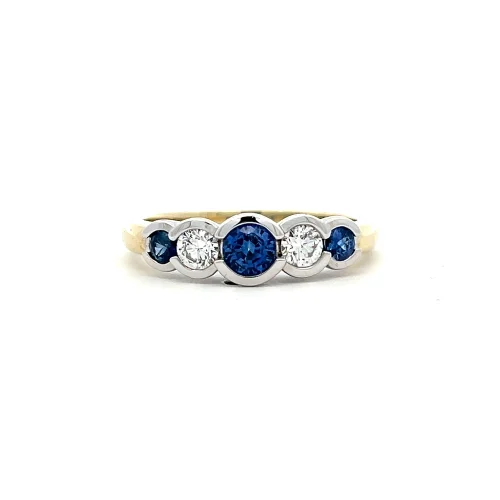 Ceylon Sapphire and Diamond Band