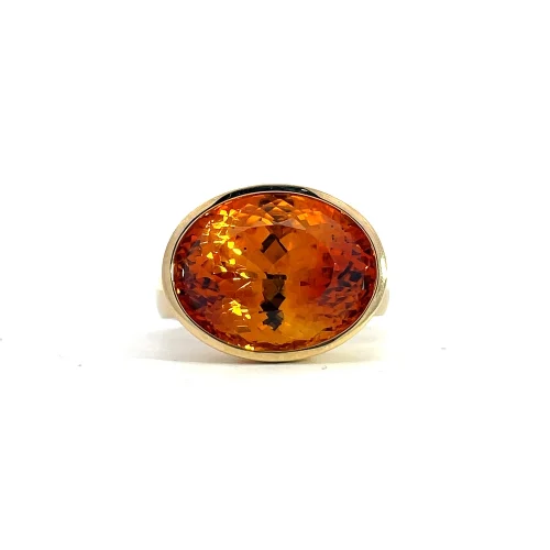 Citrine Honeycomb Ring