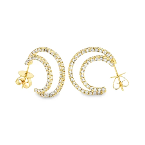 Diamond Double Hoop Earrings