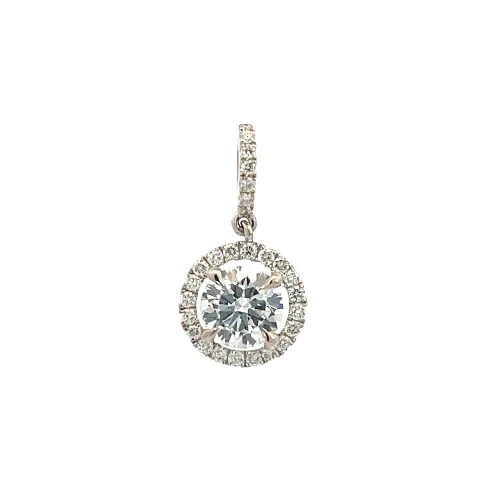 Diamond Halo Pendant Necklace