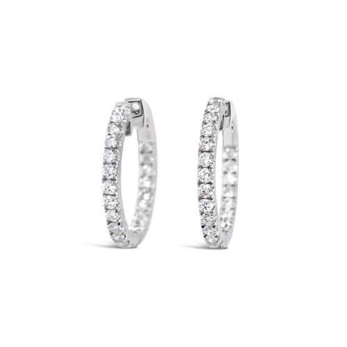 Diamond Set Hoops