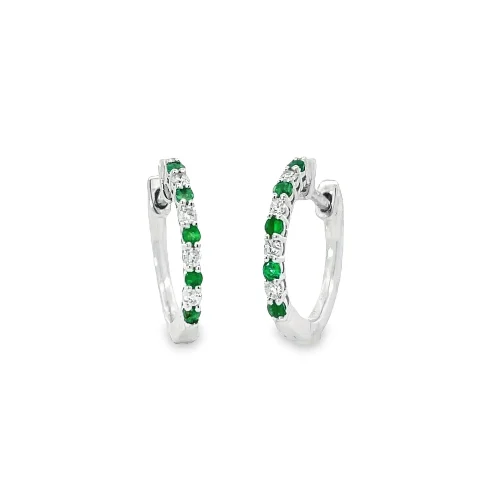 Emerald and Diamond Huggies