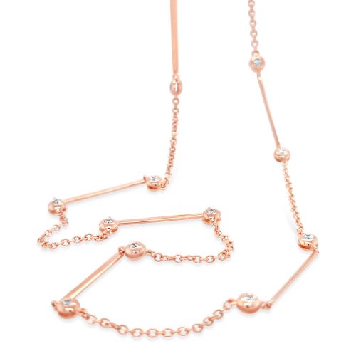 Fancy Rose Gold Diamond Necklace