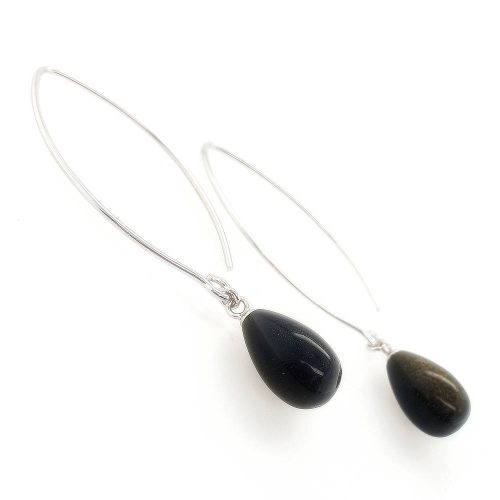 Gold Obsidian Earrings